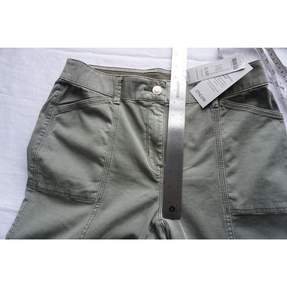 New Chicos Utility 6 Pants Green Olive Army Utility Slim Ankle Petite - Picture 5 of 7